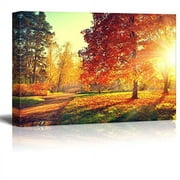 Wall26 - Autumn Scene Fall - Canvas Art Wall Decor - 16" x 24"