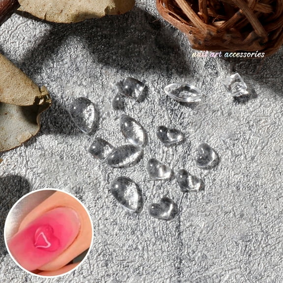 opvise 100Pcs/Set Nail Ornament 3D Effect Penetration Translucent Lovely Nail Art Decorations Charms Resin Accessories