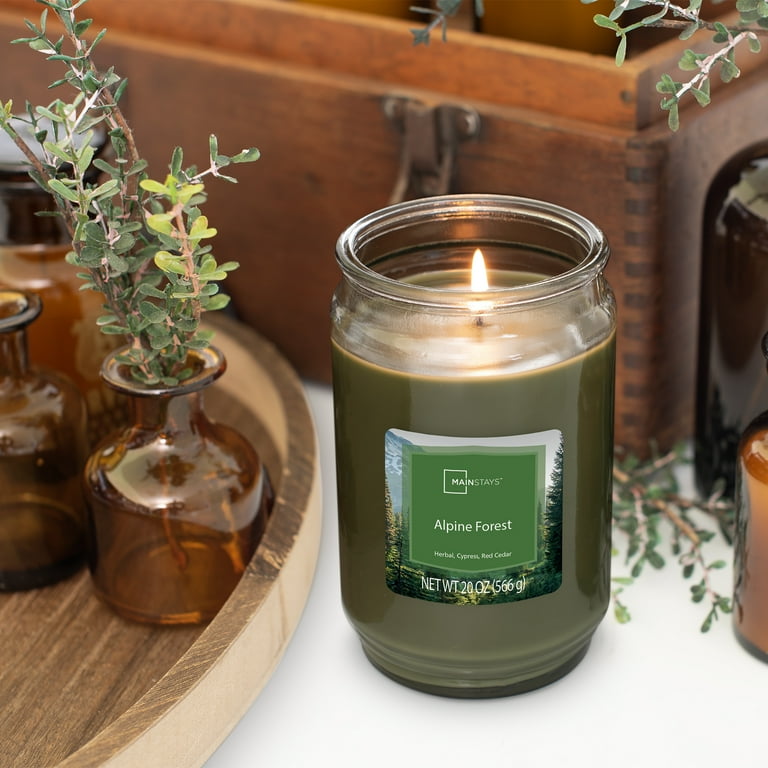 Mainstays Alpine Forest Scented Candle 20 oz Herbal Cypress Red