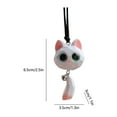 thumbnail image 3 of Car Rearview Mirror Foxes Pendant Ornament - Cute Cartoon Fox Decoration, Plastic Black White Gray, 6.5x3.5x3 cm Lightweight Hanging Charm for Car Interior Keychain Bag Accessory, 3 of 6