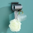 thumbnail image 2 of Foldable Hair Dryer Rack: Space-Saving Organizer with Hooks & Easy Mounting! Gray, 2 of 9