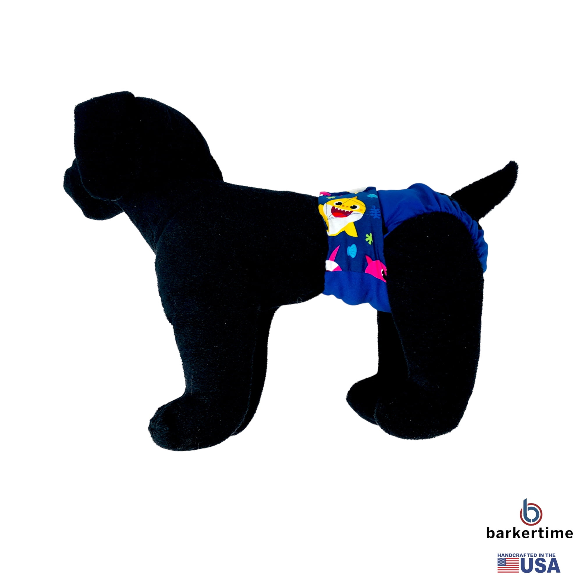Barkertime Blue Happy Shark on Blue Dog Diaper