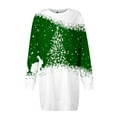 thumbnail image 4 of Fiaer Christmas Snowflake Long Sleeve Dress for Women Sweatshirt Dress Fall Fashion Outfits Casual Mini Skirts Green XL, 4 of 5