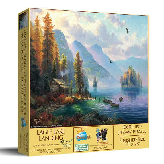 SUNSOUT INC - Eagle Lake Landing - 1000 pc Jigsaw Puzzle by Artist: Abraham Hunter - Finished Size 23" x 28" - MPN# 69402