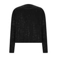 thumbnail image 5 of UQJfacai Womens Sequin Jackets Open Front Slim Fit Cropped Blazer Jacket Casual Long Sleeve Sparkly Party Cardigan Coat S-2XL, 5 of 9