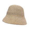 thumbnail image 3 of Delayuji Womens Bucket Hat Woven Wide Brim Foldable UV Protection Breathable Summer Travel beach hat Versatile Portable Outdoor foldable sun hat, 3 of 3