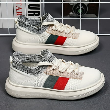 

Women s Thick-Soled Skateboarding Shoes Flying Woven Breathable Lace-up Skateboarding Sneakers Women s Footwear