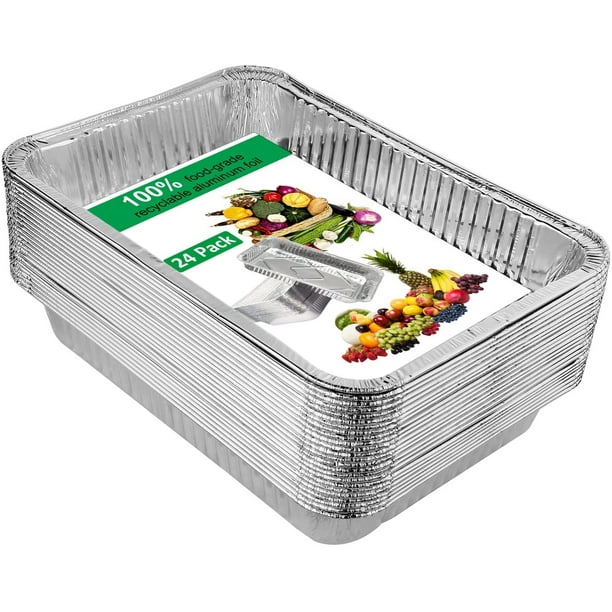 Disposable Aluminum Foil Pans Sturdy 24 Pack Fohuas Sturdy Half