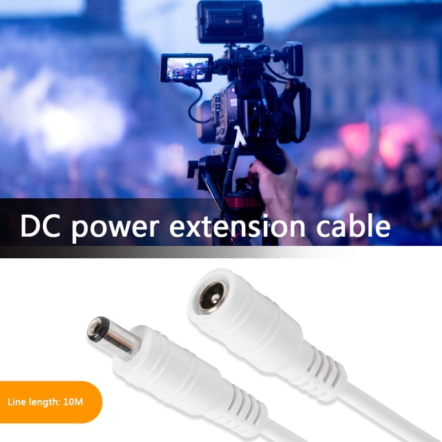 Cable De Energía Cable de extensión de alimentación DC 12V-24V Cable de alimentación hembra macho de 5,5x2,1 mm (10 m)