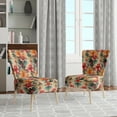 thumbnail image 2 of Designart "Sunset In The Tropics I" Pink Floral Upholstered Accent Chair - Cottage Arm Chair For Living Room, 2 of 7