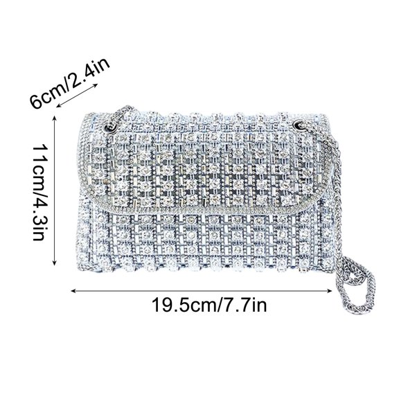 XMMSWDLA Shoulder Bag Crossbody Handbags Crystals Sparkling Rhinestone Clutch Purse for Women Evening Bag for Wedding Party Shoulder Bag Crossbody Handbags Beach Bag