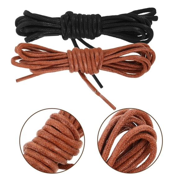 LIFKOME 4 Pairs Of Replacement Round Waxed Shoelaces for Boots Shoes Convenient Shoelaces Heavy Duty Waxed Shoe Ropes Boot Shoe Laces Round Waxed Shoe Laces
