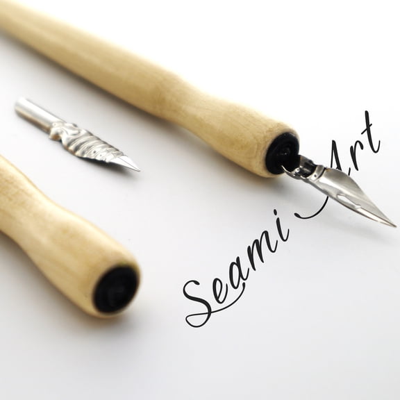 5-Pack Sandalwood Dip Pen Nib Holders for Comic Art & Calligraphy, 6.81 x 0.39 Inch Comfortable Grip 5 Pcs Writing Art Painting
