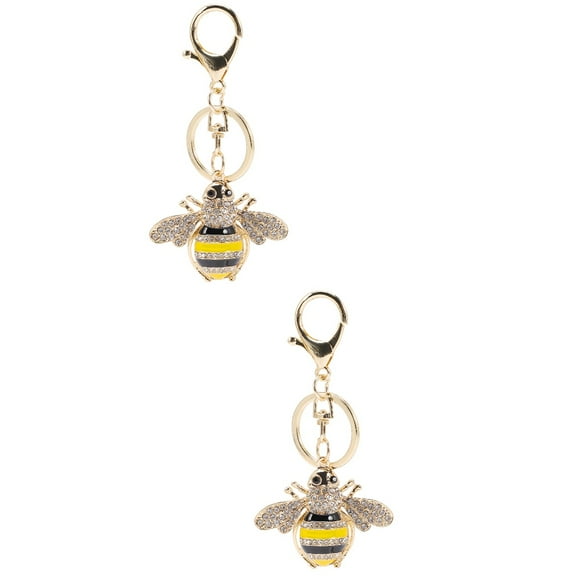 2pcs Rhinestone Key Chain Car Keychain Accessories Key Ring for Women