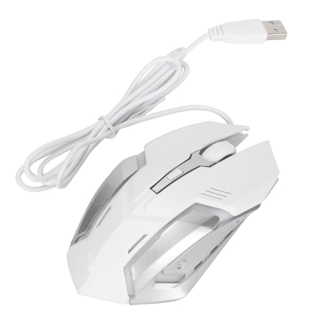 Wired Mouse, Sturdy Durable Long Service Life Computer Mouse Wired Automatic Breathing Light For Home For Office White