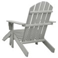 thumbnail image 3 of vidaXL Garden Chair with Ottoman Wood Grey, 3 of 5