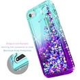 thumbnail image 4 of iPod Touch 5 / 6 / 7th Generation Case, [Not fit for iPhone 6/ 7/ 8], Liquid Floating Glitter Quicksand Bling with Spot Diamond Cover - Teal/Purple, 4 of 6