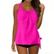 thumbnail image 1 of Blusas de Mujer Vestido Casual sin Mangas Monocolor Bikini Traje de Baño Empuje-Arriba Acolchado Traje de Baño Conjunto de Blusa con Estampado Floral para la Playa de Verano, 1 of 8