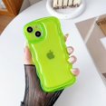 thumbnail image 6 of Compatible with iPhone 11 Case,Curly Wave Frame Case Candy Color Transparent Phone Case for iPhone 11,Green, 6 of 9