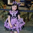 2024 Sanrio Cosplay Kuromi Lolita Princess Dress Summer Children's