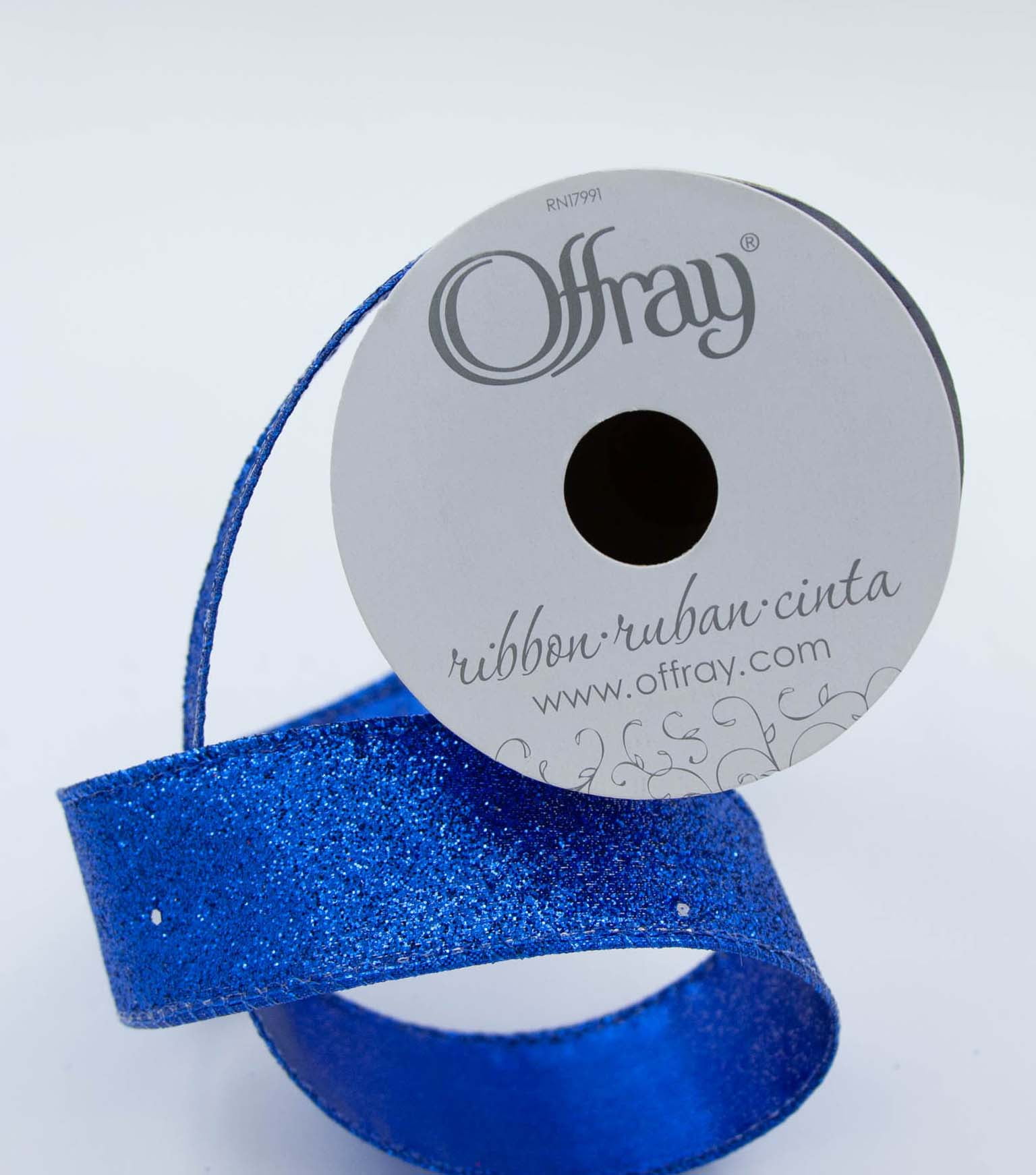 Offray Starry Stripe Craft Ribbon, 1 1/2-Inch x 9-Feet, Blue Star
