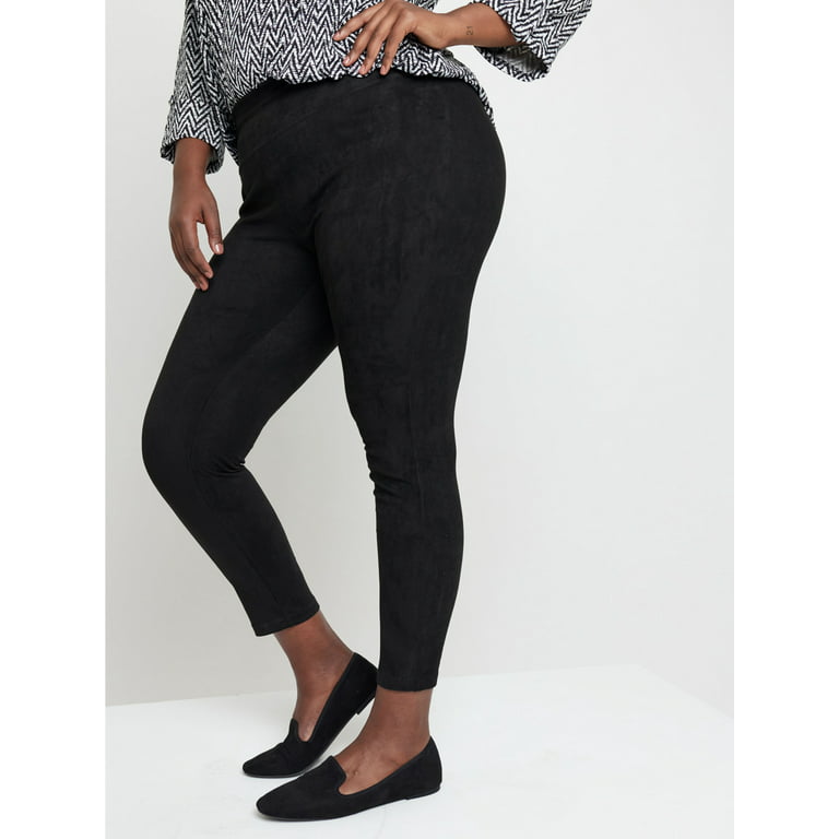 Dressbarn Roz & Ali Women's Plus Size Tummy Control Leggings - Black, 3X