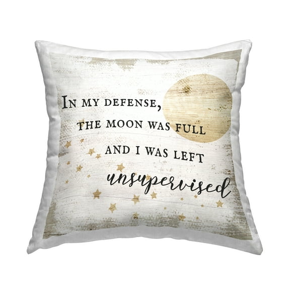 Stupell Industries The Moon Was Full Rustic Literature Quote Design by Daphne Polselli Throw Pillow