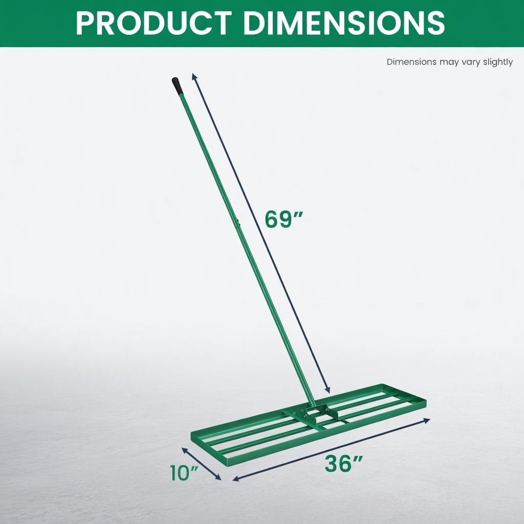 Topcobe 36 x 10 Inch Lawn Leveling Rake with Ergonomic Handle, Lawn Roller Tow Behind, Yard Roller