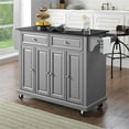 thumbnail image 2 of Pemberly Row Traditional Wood/Granite Kitchen Cart in Gray/Black, 2 of 11