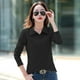 thumbnail image 4 of Otoño e invierno nueva camiseta de manga larga camisa de solapa para mujer Camisa de fondo de primavera y otoño ropa de abrigo de moda camiseta, 4 of 5