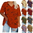 thumbnail image 5 of cocolona Womens Summer Plus Size Tops Oversized V Neck Short Sleeve T-shirts Fashion Casual Print Tees Blouse, 5 of 5