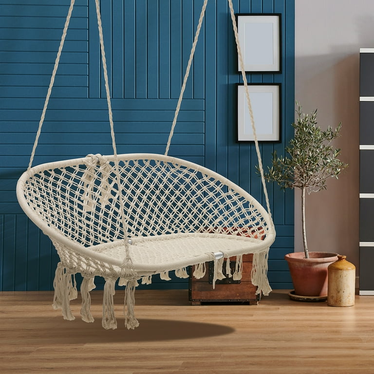 Sorbus Double Hammock Chair Macram Swing 300 Pound Capacity
