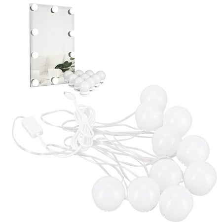 

Ymiko LED Mirror Lights 10 LED Bulbs Stick On Type USB Plug In Makeup Light For Bathroom Wall Mirror Mirror Light
