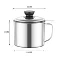 thumbnail image 5 of Shoreew Stainless Steel Oil Strainer Pot Container Jug with Filter Cooking Oil Storage Can Kitchen Gadget for Cooking Oil Storage Filtering, 5 of 7