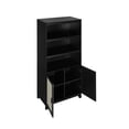 thumbnail image 5 of Manhattan Comfort Sheridan Engineered Wood Bookcase Cabinet in Black - Set of 2, 5 of 9