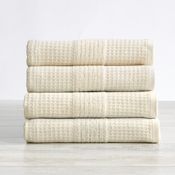Great Bay Home Cotton Waffle Weave QuickDry Towel Set (Hand Towel (4