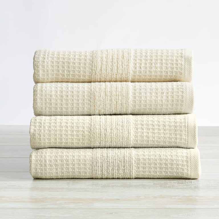 COTTON CRAFT Amazing Kitchen Towels - 4 Pack Reusable Terry Towels - 100%  Cotton European Waffle Pantry Bar Cleaning Cloth Towel - Quick Dry Low Lint