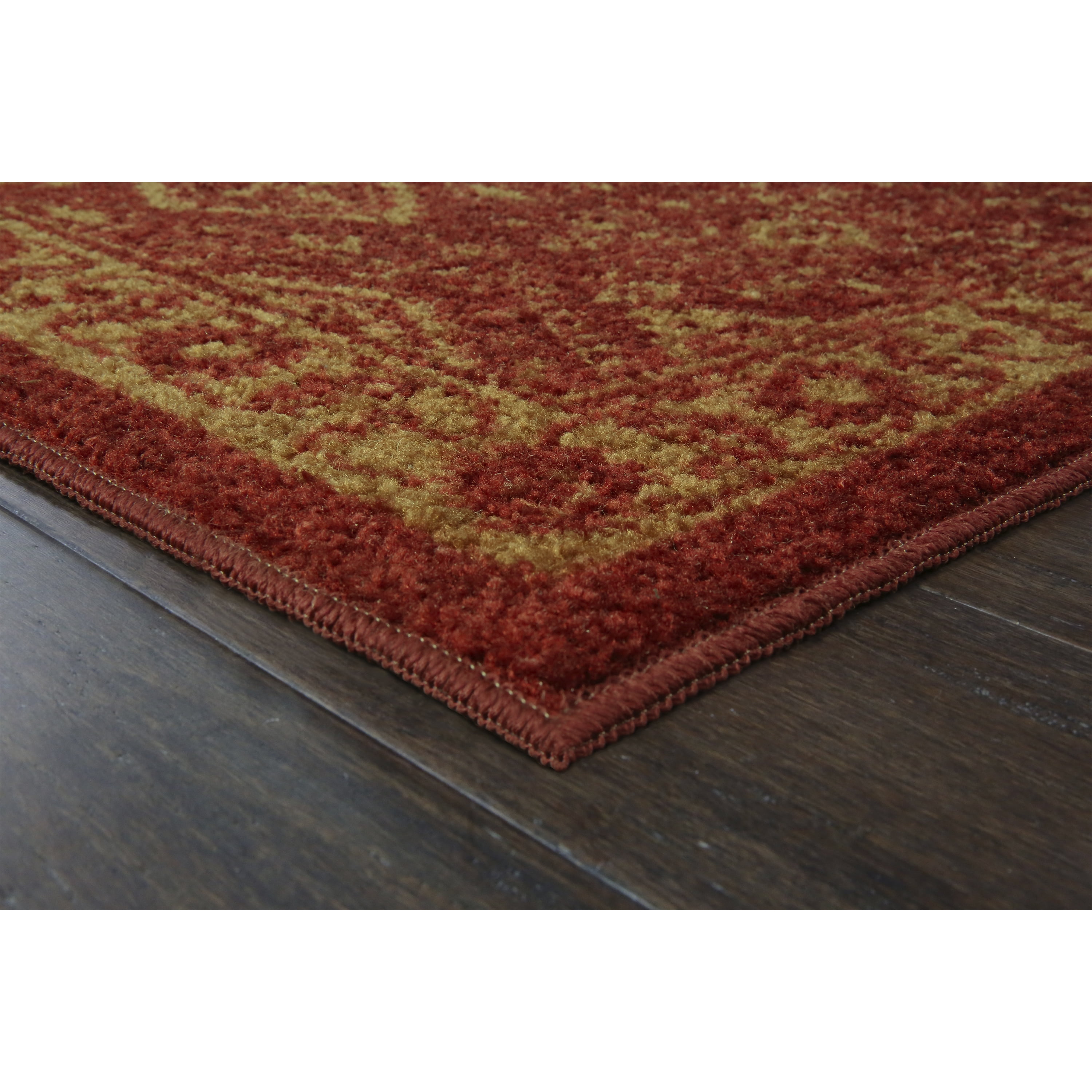 Maples Rugs Georgina Traditional Vintage Red Gold Washable Hallway Runner Rug, 1'8 x 5'
