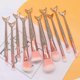 thumbnail image 4 of 10 pcs Rose Gold Mermaid Glitter Makeup Brush Set for Girls, Synthetic Hair Cosmetic Foundation, 4 of 5