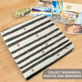 thumbnail image 4 of FORMRS 3 Ring Photo Album 4"x6" Self Adhesive Large Capacity PU Leather Cover, Black Stripes, 4 of 8