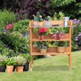 thumbnail image 3 of Costway Garden Wooden Potting Bench Work Station Table Tool Storage Shelf W/ Hook, 3 of 10