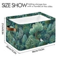 thumbnail image 4 of Yayeee Canvas Storage Basket with Handles for Shelves Fabric Bins Closet Organizer, Green Forest Pattern, 4 of 8