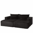 thumbnail image 3 of 87" Oversized Sectional Lounge Chaise,No Assembly Required,Cloud Plush Loveseat with two Removable Footstool,Fluffy Modern Sleeper Chair for Indoor Living Room Bedroom, 3 of 5
