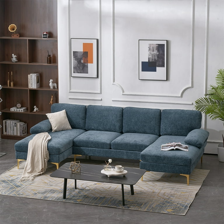 Navy blue 2024 u shaped sectional