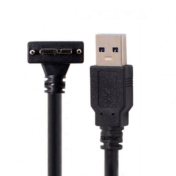 Chenyang CY 3.0M 90 Degree Up Angled Micro USB Screw Mount to 3.0 Data Cable for Industrial Camera