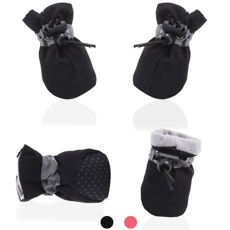 

AblePet Dog Cat Boots Soft Shoes Anti-Slip Booties with Adjustable Strap and Reflective Strip Premium Paw Protector Only Fit for Small Dog (4Pcs)(Black 4)