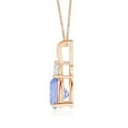 thumbnail image 2 of ANGARA Natural Trillion 1.8 ct Tanzanite Solitaire Pendant with Diamond in 14K Rose Gold for Women (Size-8mm) | December Birthstone, Anniversary, Jewelry Gift for Women | Natural Tanzanite Necklace, 2 of 9