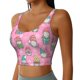 thumbnail image 2 of Balery pink Holiday Joy Sujetadores deportivos con espalda cruzada para mujer, acolchados, sin costuras, de alto impacto, ideales para yoga, gimnasio, entrenamiento y fitness.-, 2 of 8