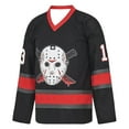 thumbnail image 2 of Voorhees Friday Jason Hockey Jersey V-Neck Long Sleeve Streetwear Women Men Outdoor Athletic Sweatshirt, 2 of 4