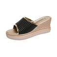 thumbnail image 2 of Viluyesy Womens Slippers Open Toe Casual Fashion Non-Slip Womens Footwear Black Size 41, 2 of 10